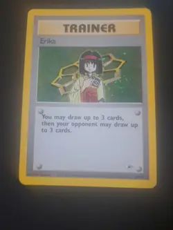 Pokemon TCG Erika Trainer Card 16/132 Holo Rare Gym Heroes LP SWIRL - Image 3