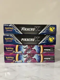 Pokemon TCG: 2x Hoopa V Box & 2x Pokemon Pikachu V box - New and Sealed - Image 1