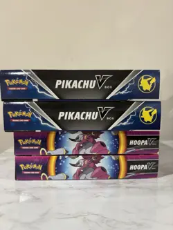 Pokemon TCG: 2x Hoopa V Box & 2x Pokemon Pikachu V box - New and Sealed - Image 3