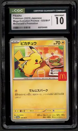 CGC 10 Pokemon Pikachu 020/M-P McDonald's Promo Japanese 2025 US SELLER - Image 1