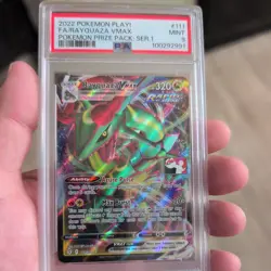 Pokemon Rayquaza VMAX Prize Pack PSA 9 Series 1 One Play Promo 111/203 2022 - Image 1