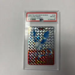 1996 POKEMON BANDAI CARDDASS VENDING ARTICUNO PRISM RED CARD PSA 8 - Image 1