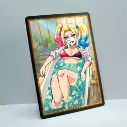 HARLEY QUINN Waifu Anime Card LIMITED 1/1 Custom TCG Holo T11240 - Image 2