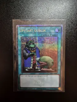 Yu-Gi-Oh Upstart Goblin 1st Edition Quarter Century Secret Rare Card RA03-EN096 - Image 1