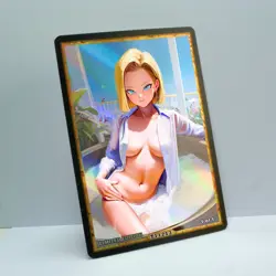 ANDROID 18 Waifu Anime Card LIMITED 1/1 Custom TCG Holo T11213 - Image 2