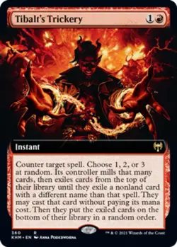 MTG Tibalt's Trickery - Extended Art, NM-Mint, English Kaldheim - Image 1