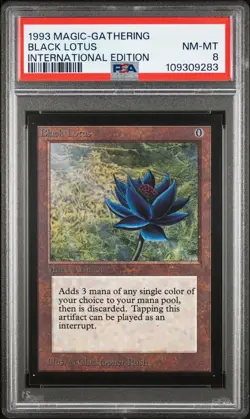 1993 MAGIC THE GATHERING INTERNATIONAL EDITION BLACK LOTUS PSA 8 - Image 1