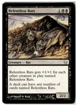 MTG Relentless Rats - Fifth Dawn Moderately Played English - Image 1