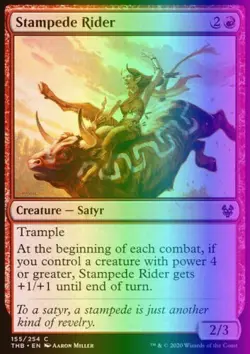 Magic the Gathering MTG Stampede Rider (155) Theros Beyond Death LP FOIL - Image 1