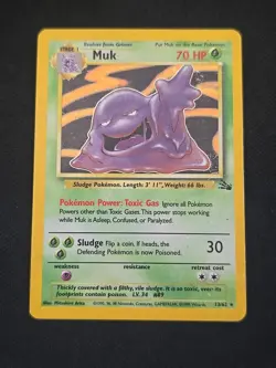 Muk 13/62 Fossil Holo Rare WOTC Vintage 1999 Pokemon TCG Moderately Played - Image 1