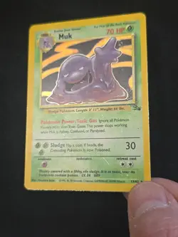Muk 13/62 Fossil Holo Rare WOTC Vintage 1999 Pokemon TCG Moderately Played - Image 2