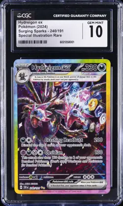 2024 POKEMON SSP EN-SURGING SPARKS #240 HYDREIGON EX CGC 10 GEM MINT - Image 1