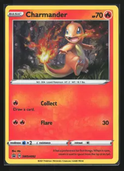 Pokemon Charmander SWSH092 Sword & Shield Cosmos Holo Black Star Promo NM - Image 1