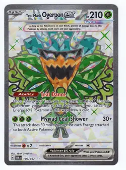 Teal Mask Ogerpon ex 190/167 Pokemon TCG Sv06: Twilight Masquerade Ultra Rare NM - Image 1