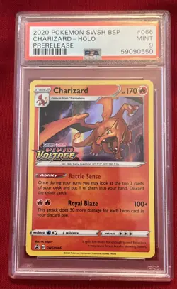 2020 Pokemon SWSH BSP Charizard-Holo #66 Prerelease PSA 9 - Image 1