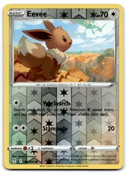 2021 Sword & Shield - Evolving Skies Eevee Basic/Common #125 FOIL / HOLO - Image 1