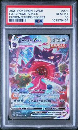 2021 POKEMON SWORD & SHIELD FUSION STRIKE SECRET FULL ART/GENGAR VMAX PSA 10 - Image 1
