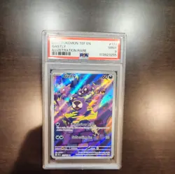 2024 POKEMON TEF EN-TEMPORAL FORCES#177 GASTLY ILLUSTRATION RARE. PSA 9 MINT - Image 1