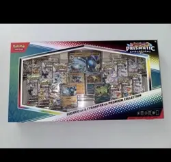 PRISMATIC EVOLUTIONS Lucario EX and Tyranitar EX Premium Collection In Hand!! - Image 1