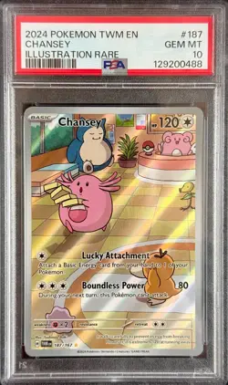 PSA 10 Chansey 187/167 Illustration Rare Twilight Masquerade Pokemon - Image 1