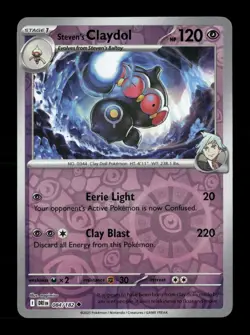 Steven's Claydol Reverse Holo Uncommon SV10: Destined Rivals 084/182 NM Pokemon - Image 1