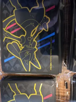 65 Count Lucario Crown Zenith ETB Pokemon TCG Sleeves New 2023 9 Packs - Image 3