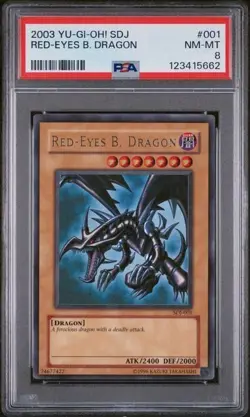 2003 Yu-Gi-Oh! Red-Eyes B. Dragon Black SDJ-001 PSA 8 Ultra Rare - Image 1
