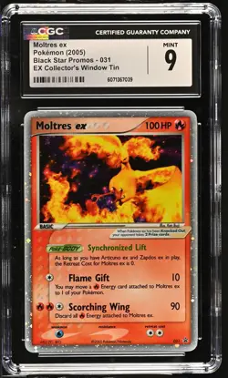 CGC 9 MINT Moltres ex 2005 Black Star Promos 031 Holo Pokemon Card - Image 1