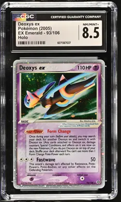 CGC 8.5 Deoxys ex 2005 EX Emerald 93/106 Holo Pokemon Card - Image 1