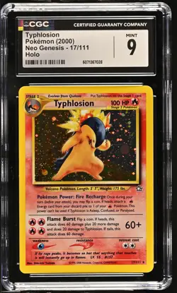 CGC 9 MINT Typhlosion 2000 Neo Genesis 17/111 Holo Pokemon Card - Image 1