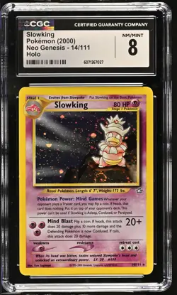CGC 8 Slowking 2000 Neo Genesis 14/111 Holo DOUBLE SWIRL Pokemon Card - Image 1