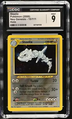 CGC 9 MINT Steelix 2000 Neo Genesis 15/111 Holo Pokemon Card - Image 1