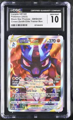 (PSA) CGC 10 Lucario Vstar Crown Zenith ETB Promo Pokemon Card SWSH291 - Image 1