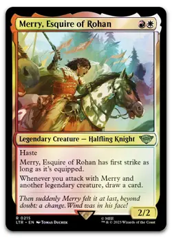 Merry, Esquire of Rohan #215 (Foil) (LP) Lord of the Rings LTR Magic MTG - Image 1