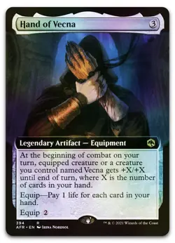 Hand of Vecna (Extended Art) #394 (Foil) (NM) Forgotten Realms AFR Magic MTG - Image 1