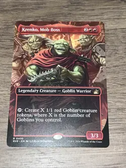 Krenko, Mob Boss RVR 430 Rare Borderless Anime Ravnica Remastered Goblin NM MTG - Image 1