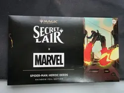 MTG Secret Lair x Marvel's Spider-Man: Heroic Deeds Rainbow Foil Edition In-Hand - Image 1