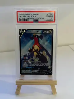 Carte Pokemon : Carchacrok V TG23/TG30 OC Astres Radieux Francaise NEUF PSA 10 - Image 1