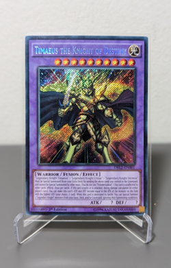 Timaeus The Knight of Destiny DRL2-EN001 YuGiOh! TCG Secret Rare 1st Ed - NM - Image 1