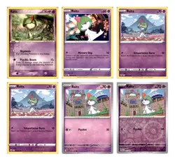 (6) Ralts Lot Pokemon Cards Paldean Fates Reverse Holo Set Deck Building 27 - Image 1
