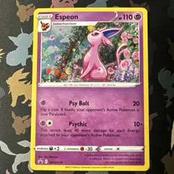 Espeon SWSH174 Holo Sword & Shield Pokemon Black Star Promo Card. - Image 1
