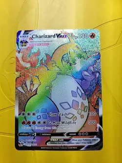 Pokemon TCG Champions Path Rainbow Charizard VMAX Secret Rare Card 74/73 - Image 1