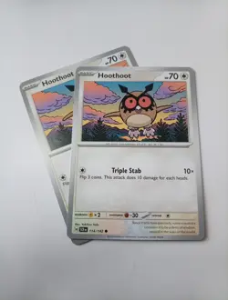 Pokemon 2 Hoothoot TCG Cards 114/142 Stellar Crown Series Near Mint - Image 1