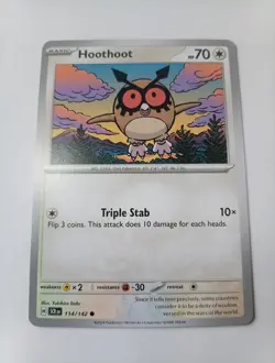 Pokemon 2 Hoothoot TCG Cards 114/142 Stellar Crown Series Near Mint - Image 2