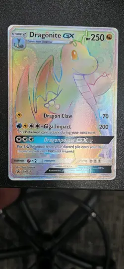 Dragonite GX - SM156 - Pokemon Sun & Moon Promo Ultra Rainbow Rare Card MP - Image 1