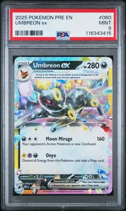 2025 POKEMON PRE EN-PRISMATIC EVOLUTIONS #060 UMBREON EX PSA 9 - Image 1