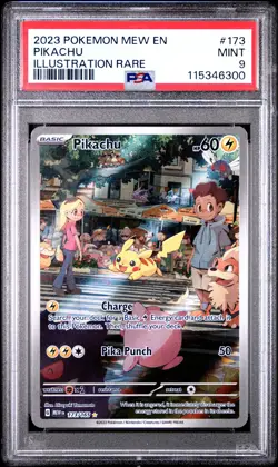 2023 POKEMON MEW EN-151 ILLUSTRATION RARE #173 PIKACHU PSA 9 - Image 1