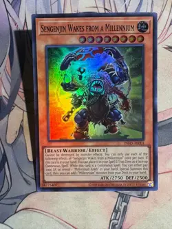 Yugioh Asian English INFO-AE001 Sengenjin Wakes from a Millennium x3 Super rare - Image 2