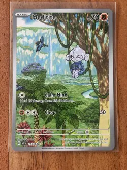 Pokemon TCG Meditite Stellar Crown 153/142 Illustration Rare Card NM Condition - Image 1
