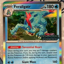 Feraligatr SVP089 STAFF Prerelease Promo Stamped Temporal Forces Pokemon Card NM - Image 2